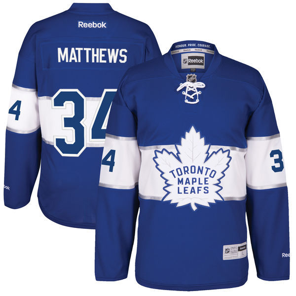 Men Toronto Maple Leafs #34 Auston Matthews Reebok Blue 2017 Centennial Classic Premier Player Jersey